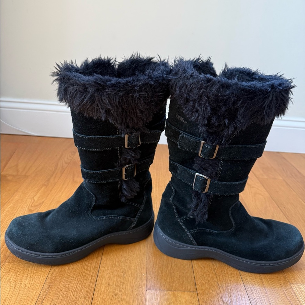 L.L. Bean Black Fur-Lined Winter Boots